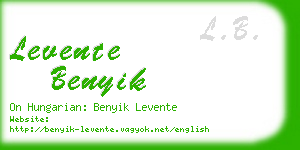 levente benyik business card